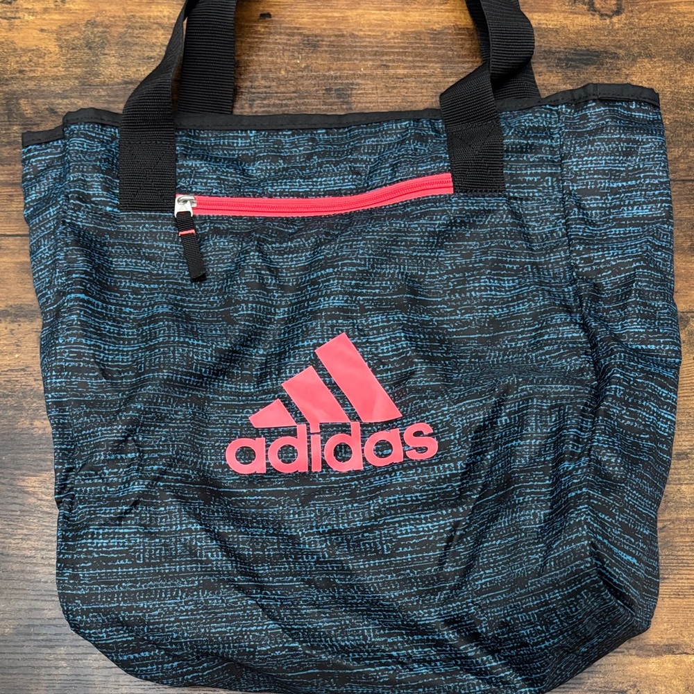 Adidas Black and Pink Patterned Tote Bag